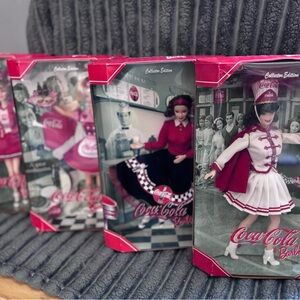 Coca-Cola Barbie Dolls in Red and White